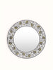 Glass Floral Design Inlay Round Wall Mirror 03